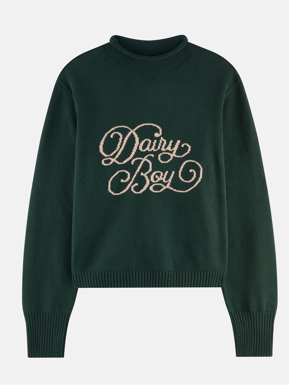 Dark Green Dairy Boy Pullover Sweater